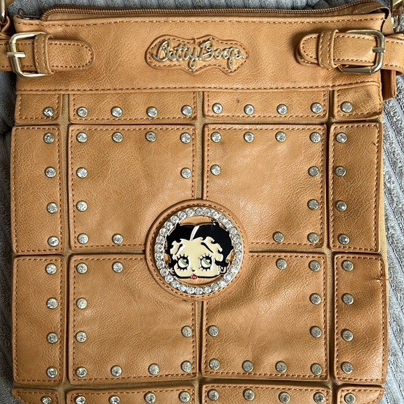 EUC Rhinestone Betty Boop Cross-Body Bag - Picture 3 of 11